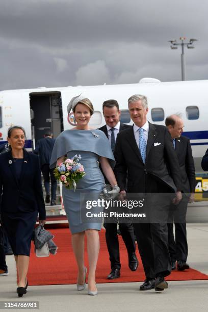 Erfurt, Germany 9.07.19 - Bezoek van Koning Filip & Koning Mathilde aan de Bondsrepubliek Duitsland, deelstaat Thüringen & Sachsen-Anhalt, ontvangst...