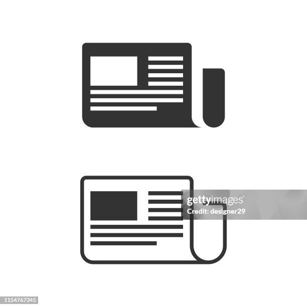 newspaper icon. - media release stock illustrations