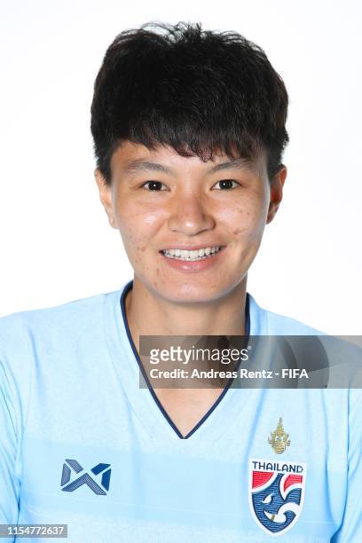 Natthakarn Chinwong of Thailand poses for a portrait during the official FIFA Women's World Cup 2019 portrait session at Grand Hotel Continental on...