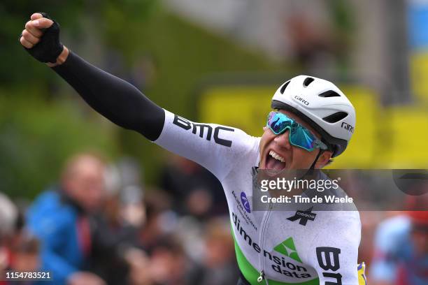 Arrival / Edvald Boasson Hagen of Norway and Team Dimension Data / Celebration / Philippe Gilbert of Belgium and Team Deceuninck-QuickStep / during...