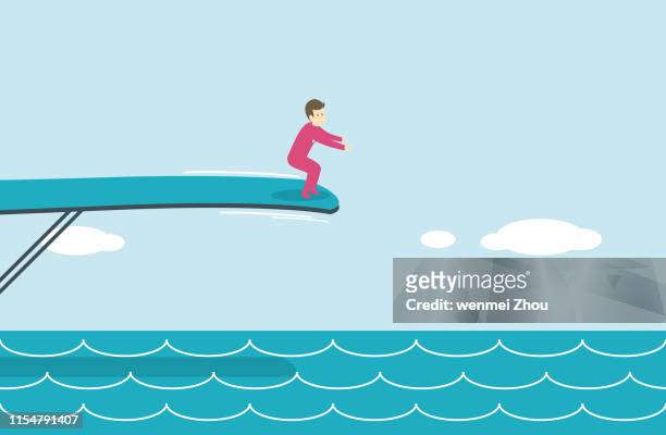 ilustrações, clipart, desenhos animados e ícones de mergulhando na água - salto de altura