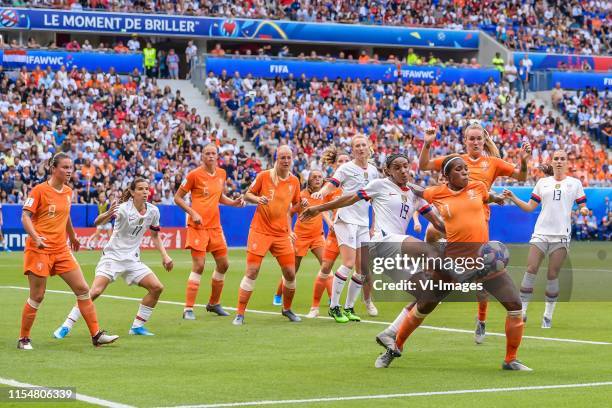 Sherida Spitse of Netherlands women, Tobin Heath of USA women, Anouk Dekker of Netherlands women, Stefanie van der Gragt of Netherlands women, Lieke...