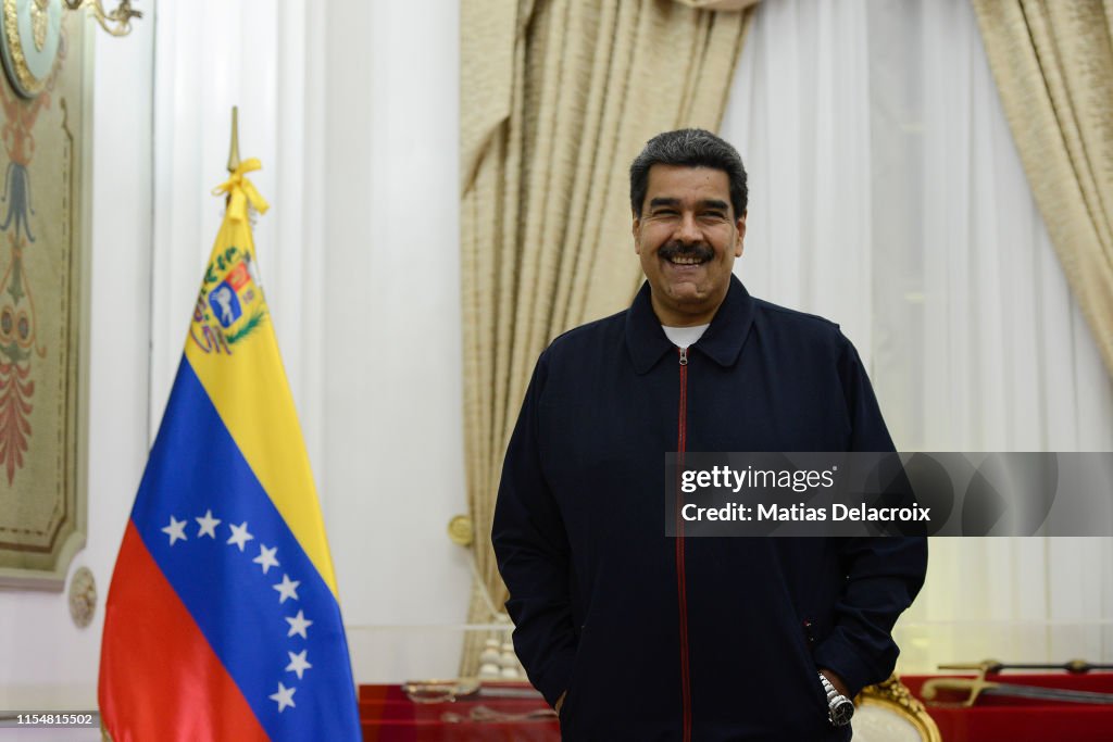 Nicolas Maduro President of Venezuela meets with EU special adviser for Venezuela Enrique Iglesias