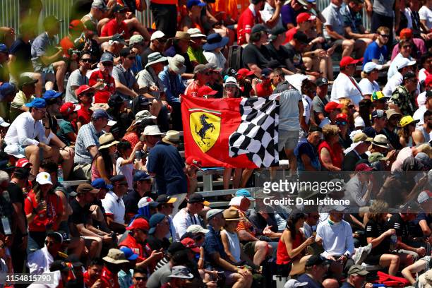 Fans watch the drivers parade before the F1 Grand Prix of Canada at Circuit Gilles Villeneuve on June 09, 2019 in Montreal, Canada.