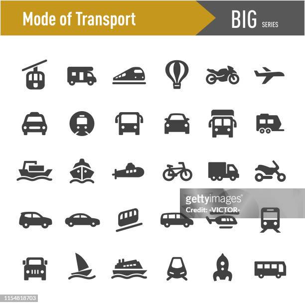 ilustrações, clipart, desenhos animados e ícones de modalidade de ícones do transporte-série grande - teleférico veículo terrestre comercial