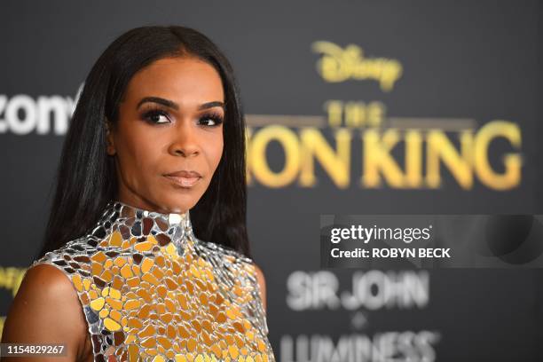 Singer Michelle Williams arrives for the world premiere of Disney's "The Lion King" at the Dolby theatre on July 9, 2019 in Hollywood.