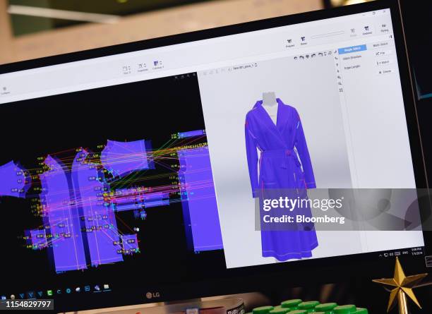 Graphic rendering of a garment design is displayed on an employee's screen at the Li & Fung Ltd. Offices in Hong Kong, China, on Friday, July 5,...