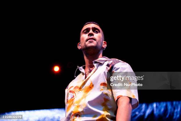 The italian pop rap singer and songwriter Mahmood performing live at Collisioni Festival 2019 in Barolo , Italy, on July 8, 2019.