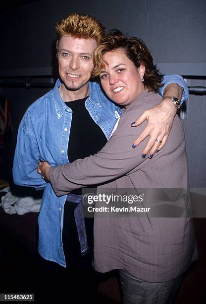 David Bowie and Rosie O'Donnell during David Bowie in Concert at Roseland - 1996 at Roseland in New York City, New York, United States.