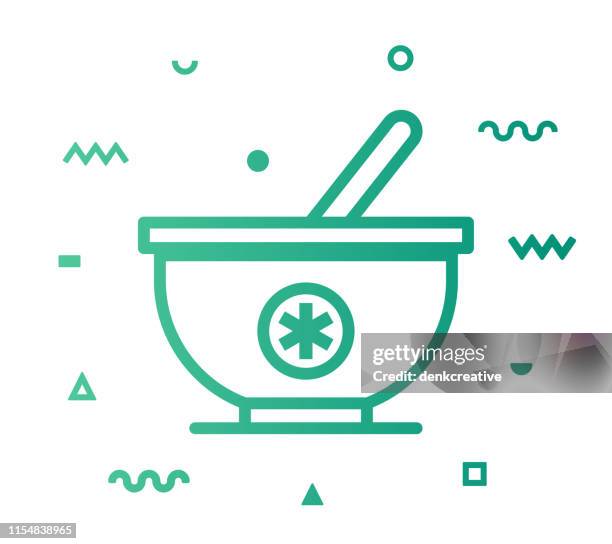 alternative medicine line style icon design - grind stock illustrations