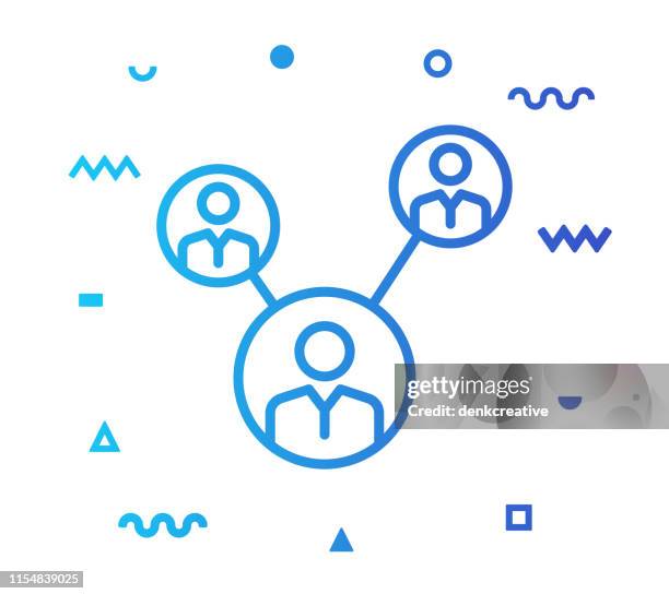 computer network line style icon design - nerd stock illustrations