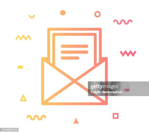 newsletter line style icon design - newsletter icon stock illustrations