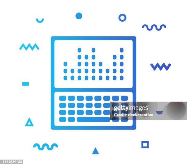 statistics line style icon design - large digital display stock illustrations