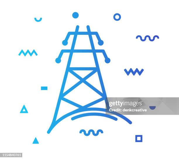 electricity line style icon design - electrician stock illustrations