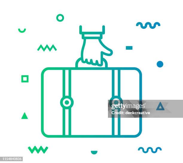 travelling line style icon design - briefcase stock illustrations