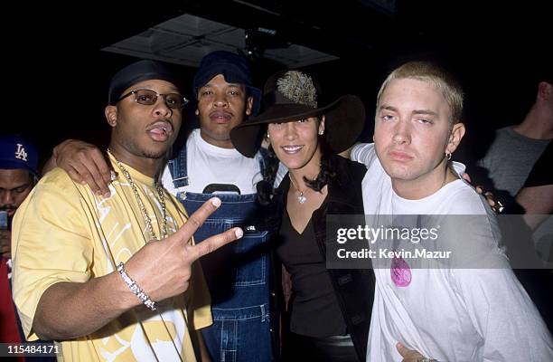 Ice Cuber, Dr. Dre and Eminem during Eminem in Concert at the House of Blues - February 26, 2006 at House of Blues in Los Angeles, California, United...