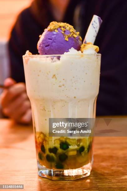 halo-halo - flan stock pictures, royalty-free photos & images