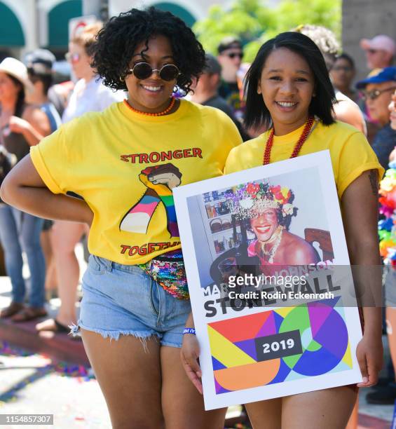 Marsha P. Johnson sign at LA Pride 2019 on June 07, 2019 in West Hollywood, California.
