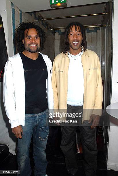 Christian Karembeu and Jackson Richardson during Christian Karembeu's Cafe des Sports MX Party at Les Bains Club in Paris, France.