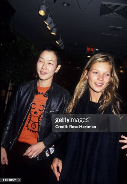 Jenny Shimuzu and Kate Moss during "Turlington Backstage" Premiere Party in New York City, New York, United States.