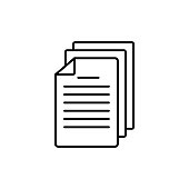 Document icon. Paper contract or papers isolated. Sign of agreement or simple symbol paperwork.