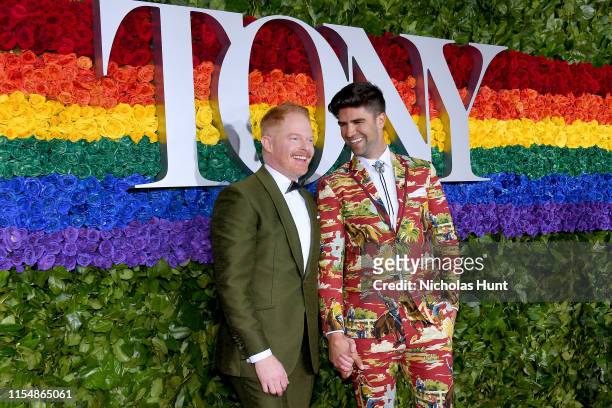 Jesse Tyler Ferguson and Justin Mikita attend the 73rd Annual Tony Awards at Radio City Music Hall on June 09, 2019 in New York City.