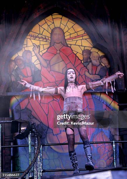 Marilyn Manson during Ozzfest at Giants Stadium - June 15, 1997 at Giants Stadium in New York, New York, United States.