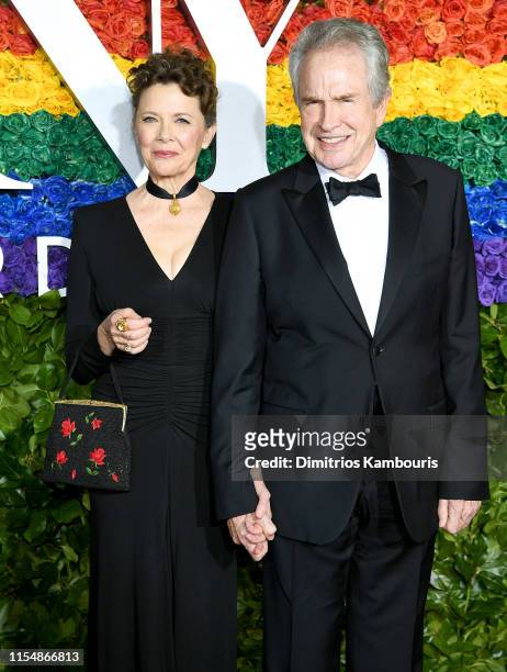 Annette Bening and Warren Beatty attends the 73rd Annual Tony Awards at Radio City Music Hall on June 09, 2019 in New York City.
