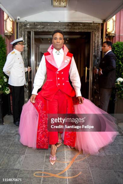 Billy Porter leaves hotel for the 73rd Annual Tony Awards at The Lowell Hotel on June 09, 2019 in New York City.