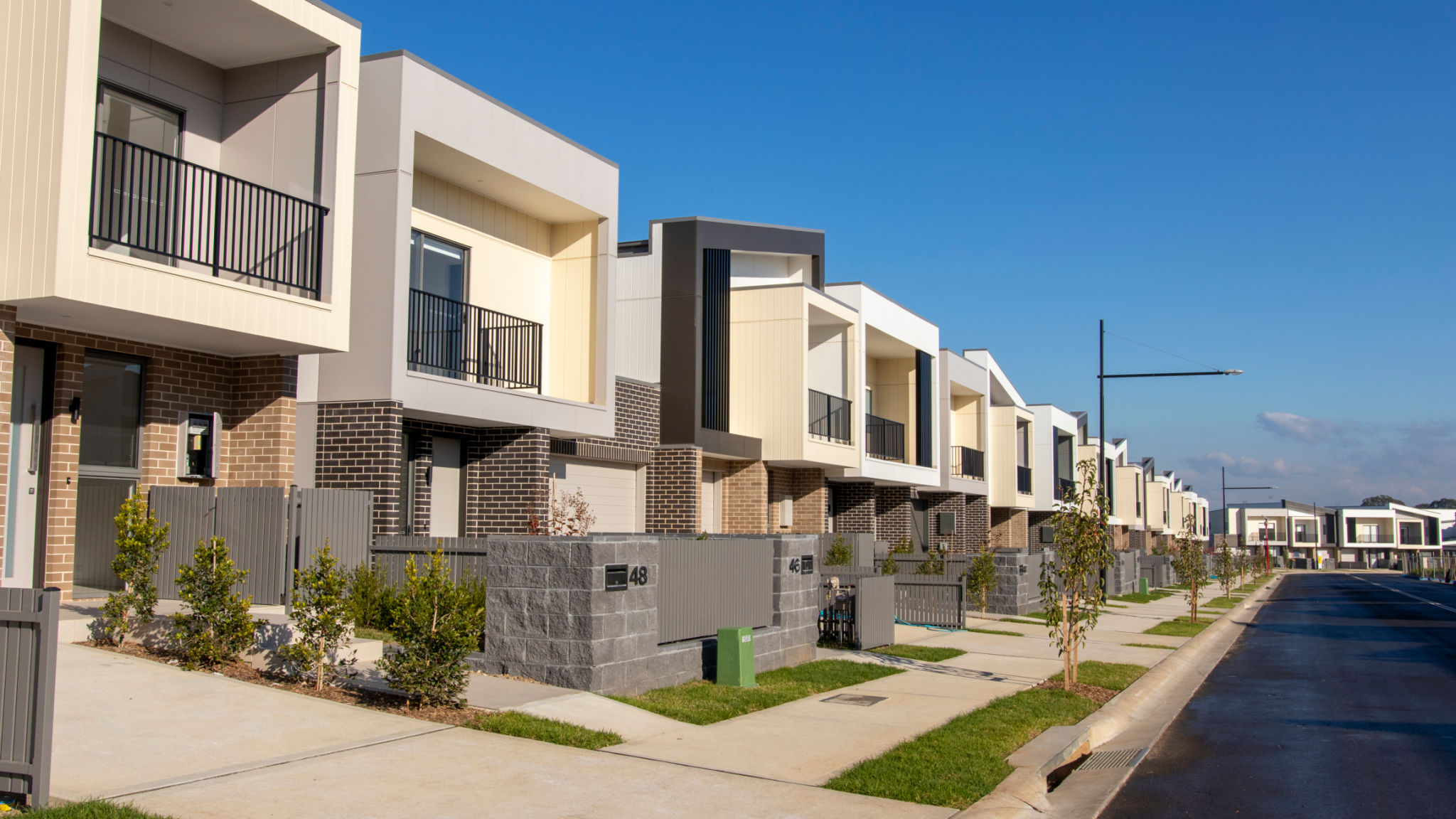 Sydney, Australia - 3rd June, 2019: New housing construction on the outer suburbs of Sydney. Sydney, Australia - 3rd June, 2019: New housing construction on the outer suburbs of Sydney.