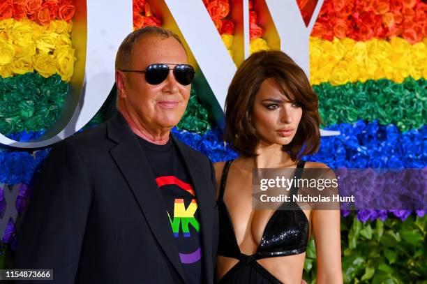 Michael Kors and Emily Ratajkowski attend the 73rd Annual Tony Awards at Radio City Music Hall on June 09, 2019 in New York City.