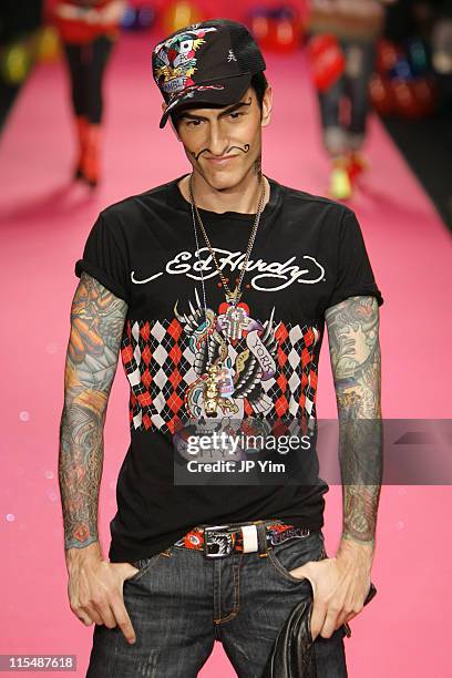 Model wearing Ed Hardy Fall 2007 during Mercedes-Benz Fall 2007 L.A. Fashion Week at Smashbox Studios - Ed Hardy - Runway at Smashbox Studios in...