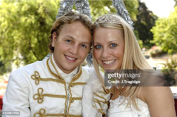 George Wood and Laura Hamilton during "Cinderella" Photocall at Churchill Theatre, Bromley in London, Great Britain.