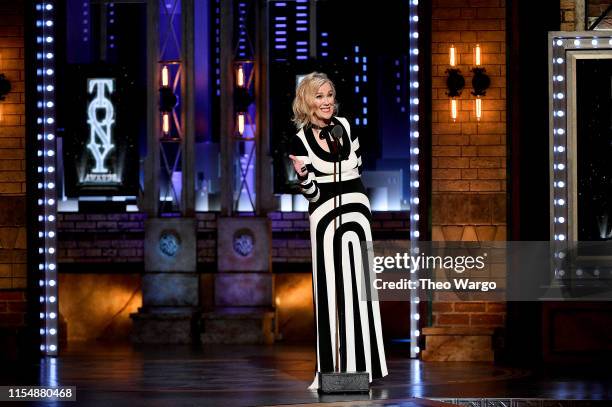 Catherine O'Hara presents an award onstage during the 2019 Tony Awards at Radio City Music Hall on June 9, 2019 in New York City.