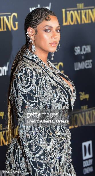 Beyonce arrives for the Premiere Of Disney's "The Lion King" held at Dolby Theatre on July 9, 2019 in Hollywood, California.