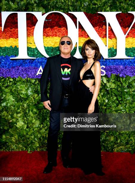 Michael Kors and Emily Ratajkowski attend the 73rd Annual Tony Awards at Radio City Music Hall on June 09, 2019 in New York City.