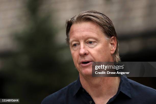 Hans Vestberg, chief executive officer of Verizon Communications, attends the annual Allen & Company Sun Valley Conference, July 10, 2019 in Sun...