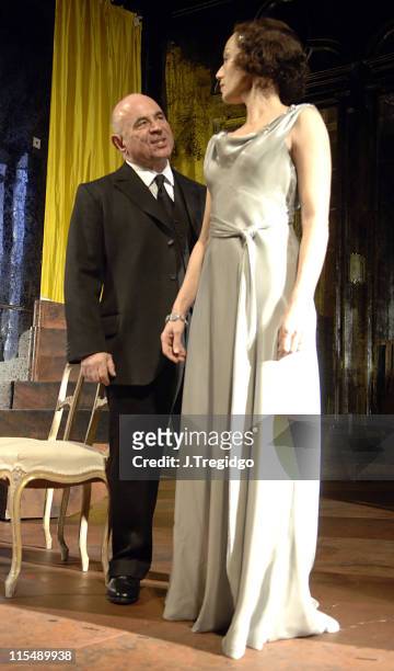 Bob Hoskins and Kristin Scott Thomas during "As You Desire Me" Press Photocall at Playhouse Theatre in London, Great Britain.