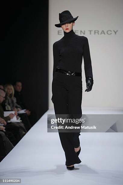 Model wearing Ellen Tracy Fall 2007 during Mercedes-Benz Fashion Week Fall 2007 - Ellen Tracy - Runway at The Showroom, Bryant Park in New York City,...