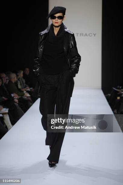 Model wearing Ellen Tracy Fall 2007 during Mercedes-Benz Fashion Week Fall 2007 - Ellen Tracy - Runway at The Showroom, Bryant Park in New York City,...