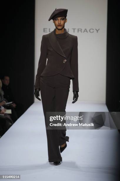 Model wearing Ellen Tracy Fall 2007 during Mercedes-Benz Fashion Week Fall 2007 - Ellen Tracy - Runway at The Showroom, Bryant Park in New York City,...