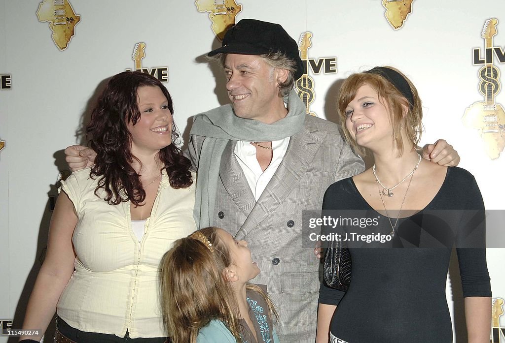 Sir Bob Geldof with daughters Fifi Geldof, Heavenly Hiraani Tiger