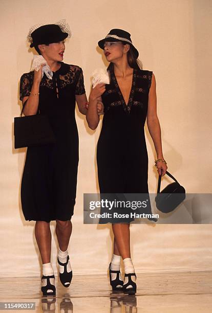 Jenny Shimzu during Donna Karan Fall Fashion Show - April 6, 1994 at Bryant Park in New York City, New York, United States.