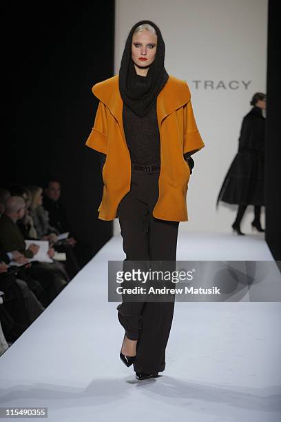 Model wearing Ellen Tracy Fall 2007 during Mercedes-Benz Fashion Week Fall 2007 - Ellen Tracy - Runway at The Showroom, Bryant Park in New York City,...