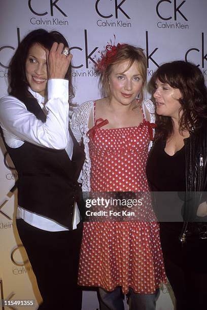 Linda Hardy, Julie Depardieu and Marie Amelie Seigner attend the Paris Fashion Week - Spring/Summer 2008 - Ready to Wear - Calvin Klein Watch Party...