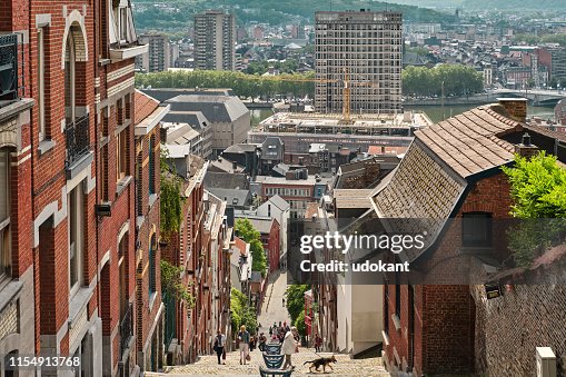 View of the famous Montagne de Bueren, Liège Belgium View of the famous Montagne de Bueren, Liège Belgium