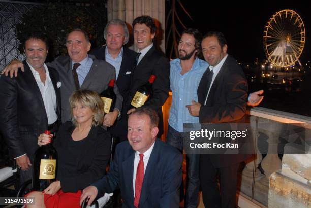 Jose Garcia, The Chateau Angelus Owner; Claude Brasseur, Daniele Thompson , Marc Lavoine, Patrick Timsit, Frederic Diefenthal and A Guest attend the...
