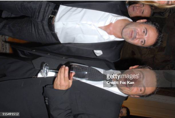 Jose Garcia and Patrick Timsit attend the Chateau Angelus Dinner Party at the Hotel Crillon on October 1,2007 In Paris, France.