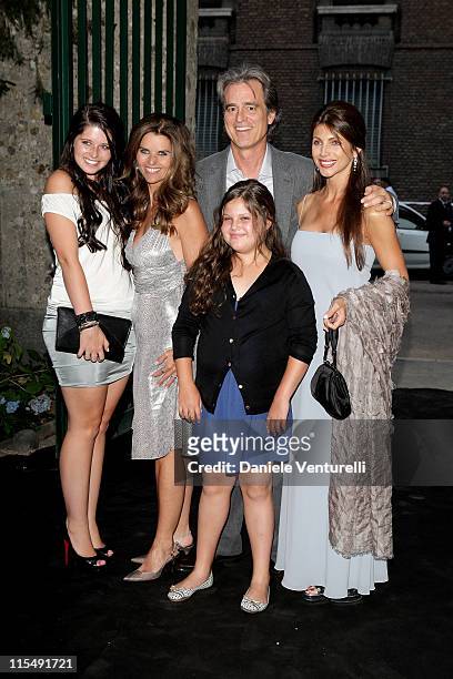 Maria and Bobby Shriver attend Giorgio Armani Cocktail Party at Villa Necchi as part of Milan Fashion Week Menswear Spring/Summer 2009 on June 24,...
