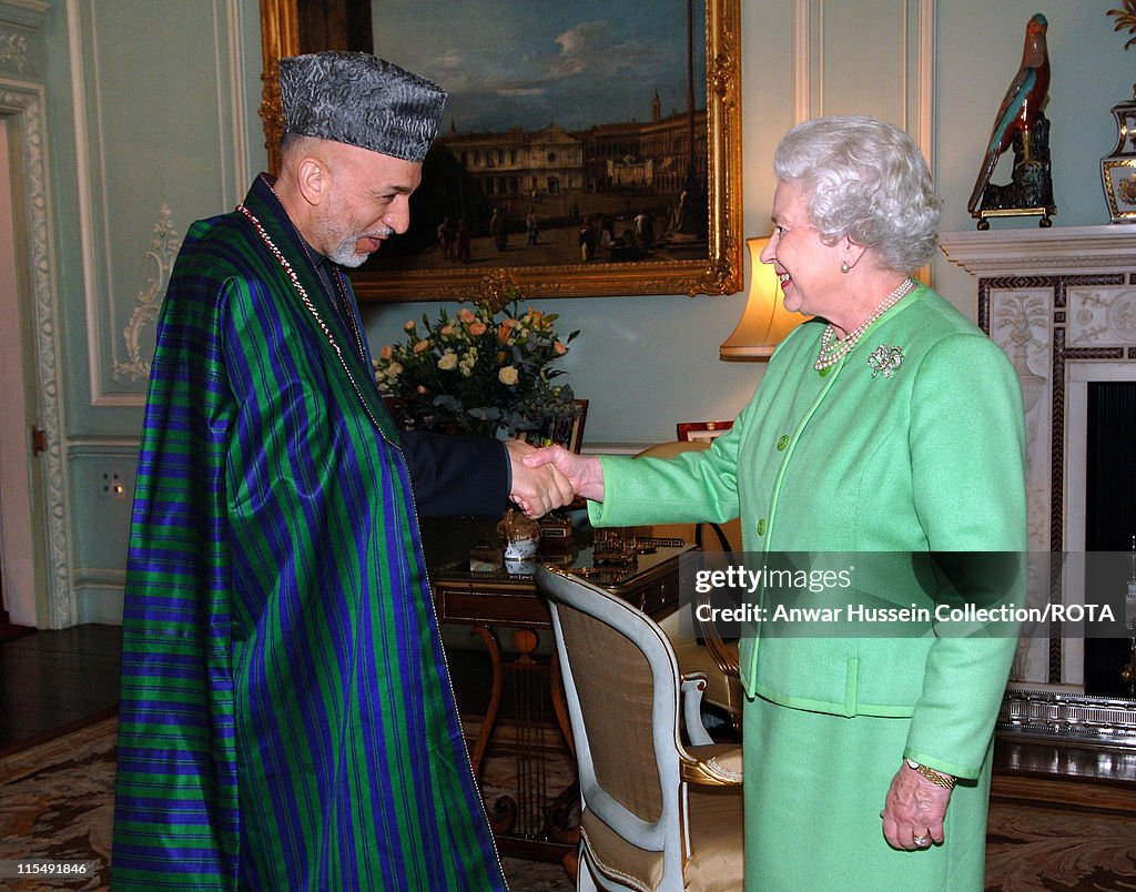 The Queen Receives President of Afghanistan Hamid Karzai at Buckingham Palace